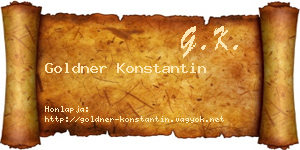 Goldner Konstantin névjegykártya